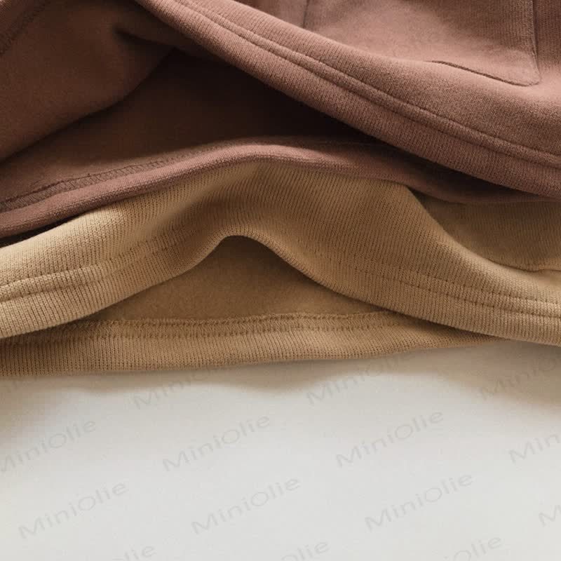 Toddler Solid Color Inner Fleece T-Shirt - image 5