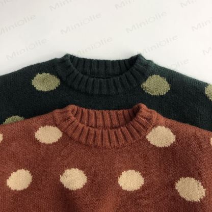 Toddler Knitted Dots Retro Style Sweater - image 8