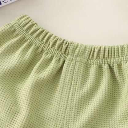 Toddler Solid Color Waffle Pocket Top and Shorts 2-piece Set - image 13