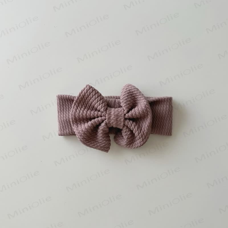 Baby Newborn Solid Color Bowknot Headband - Purple - 0-12M - image 11