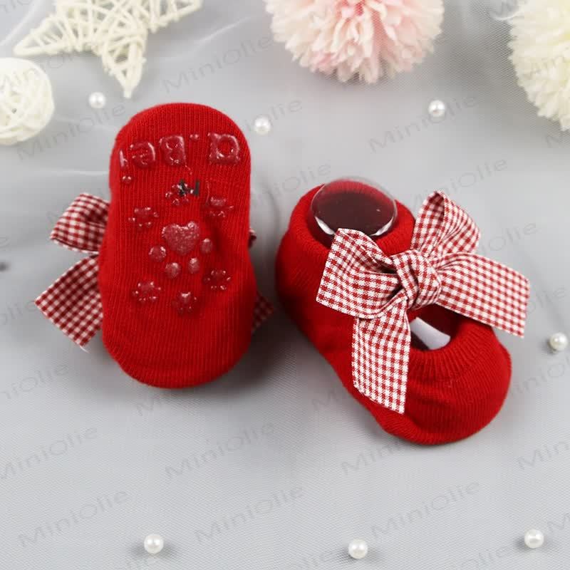 Baby Christmas Bow Pre-walker Socks - image 6