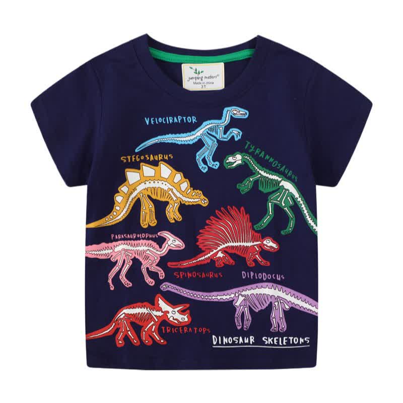  Toddler Boy Dinosaur Glow in the Dark T-Shirt - Dark Blue - 7T - image 2