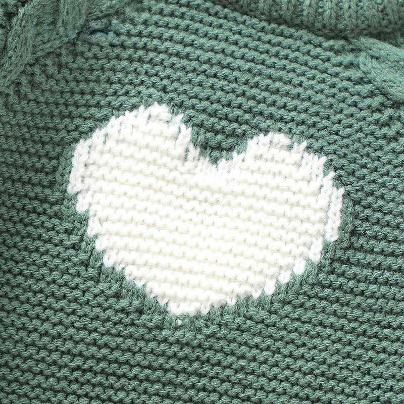 Baby Heart Knit Romper with Socks Gloves - image 6