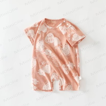 Baby Animal/Fruit Summer Romper - Pink Strawberry - 18-24M - image 5
