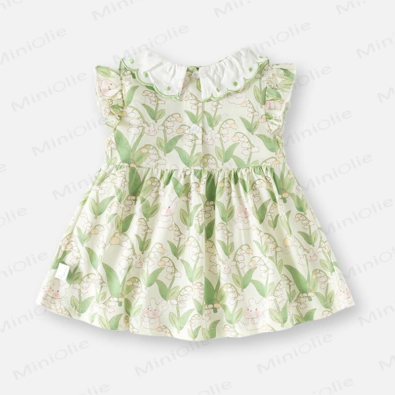 Toddler Baby Girl Bunny and Flower Print Summer Dress - image 3