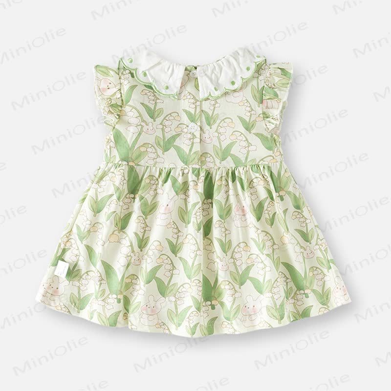 Toddler Baby Girl Bunny and Flower Print Summer Dress - image 3