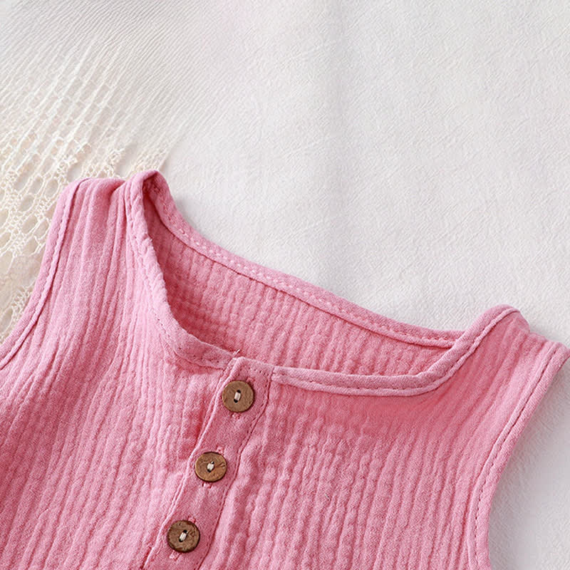 Baby Solid Color Pocket Sleeveless Romper with Hat - image 10