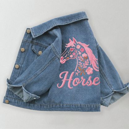 HORSE Toddler Kid Horse Print Denim Jacket - Blue - 10-11T - image 1