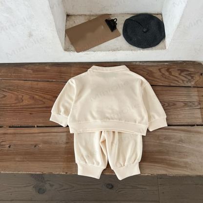 Toddler Baby Animal Print Collared Sweatshirt and Cuffed Pants 2-piece Set - image 6