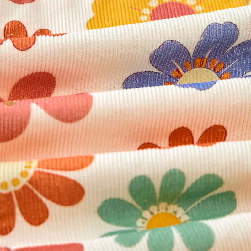 Baby Toddler Colorful Flower Print Beige Overalls - image 9