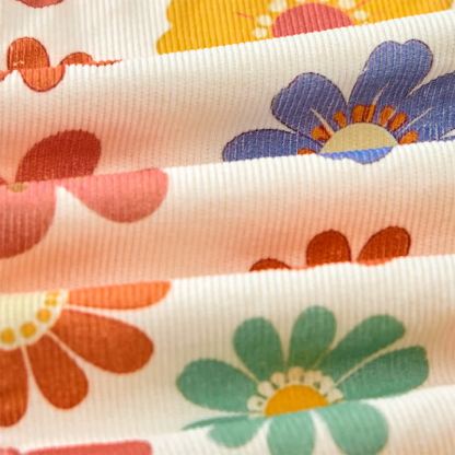 Baby Toddler Colorful Flower Print Beige Overalls - image 9