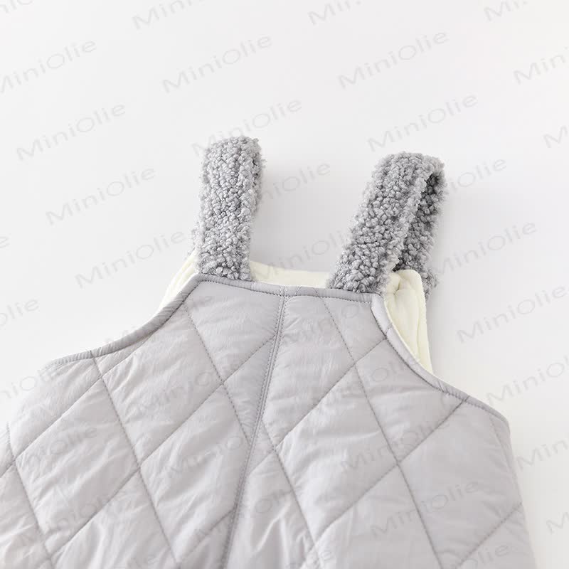 Baby Todder Quilted Sherpa Trim Overalls or Black Sweatshirt - image 7