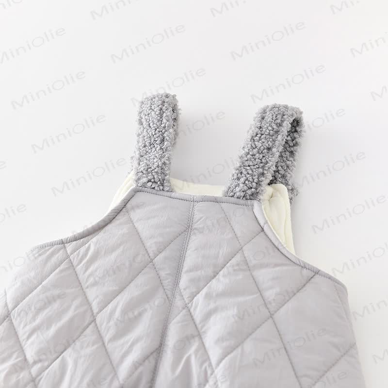 Baby Todder Quilted Sherpa Trim Overalls or Black Sweatshirt - image 7