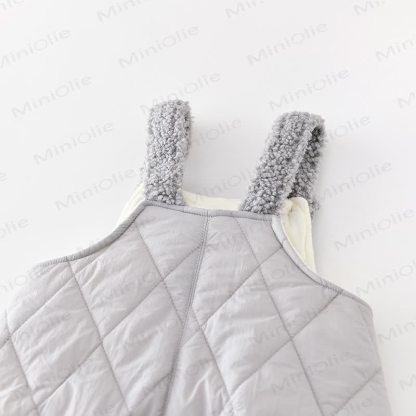 Baby Todder Quilted Sherpa Trim Overalls or Black Sweatshirt - image 7