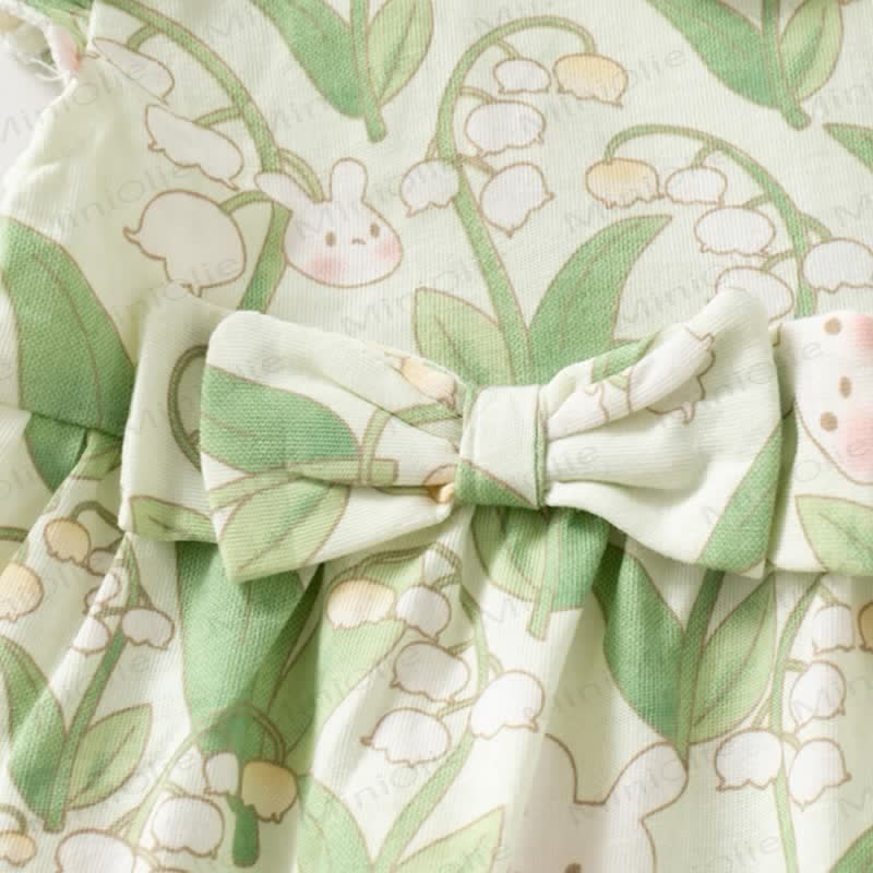 Toddler Baby Girl Bunny and Flower Print Summer Dress - image 9
