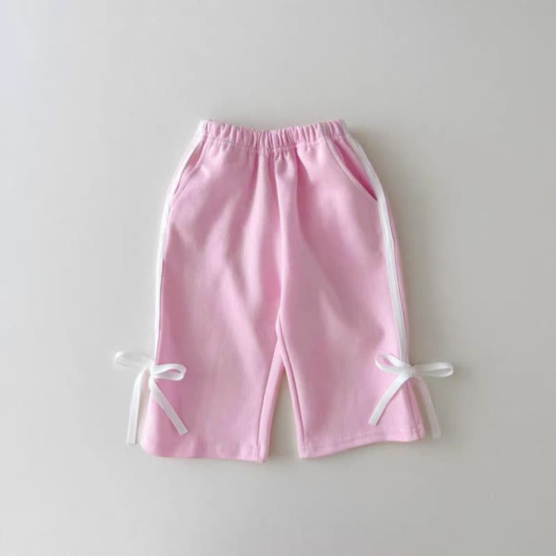 Baby Girl Bow Trim Sweatshirt and Pants 2-piece Set - image 3