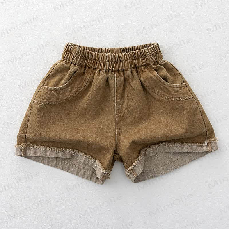 Toddler Washed Cotton Solid Color Shorts - Yellow - 6-7T - image 5