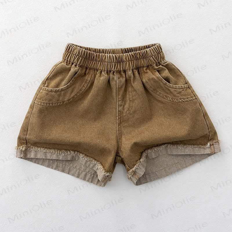 Toddler Washed Cotton Solid Color Shorts - Yellow - 6-7T - image 5