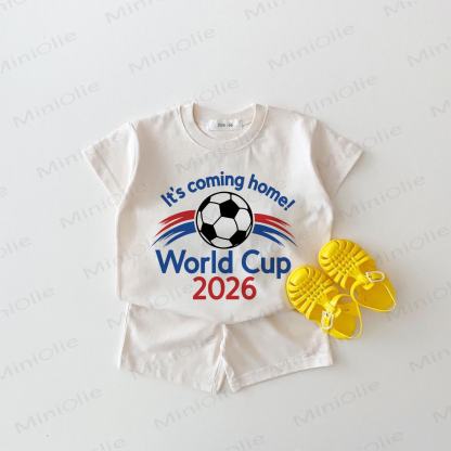 IT'S COMING HOME! World Cup 2026 Baby Football Print  White 2-piece Set - White - 18-24M - image 1