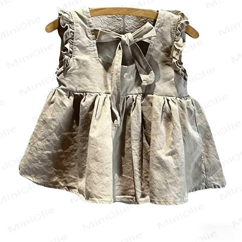 Baby Girl Bows Solid Color Sleeveless Dress - image 5