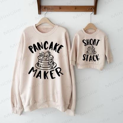 PANCAKE MAKER/SHORT STACK Mommy and Me Sweatshirt  - Beige - Adult Sweatshirt: XL - image 1