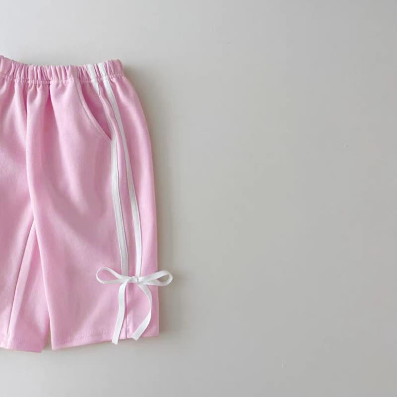 Baby Girl Bow Trim Sweatshirt and Pants 2-piece Set - image 4