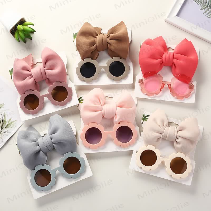 Baby Sunglasses and Bowknot Headband Set - image 1