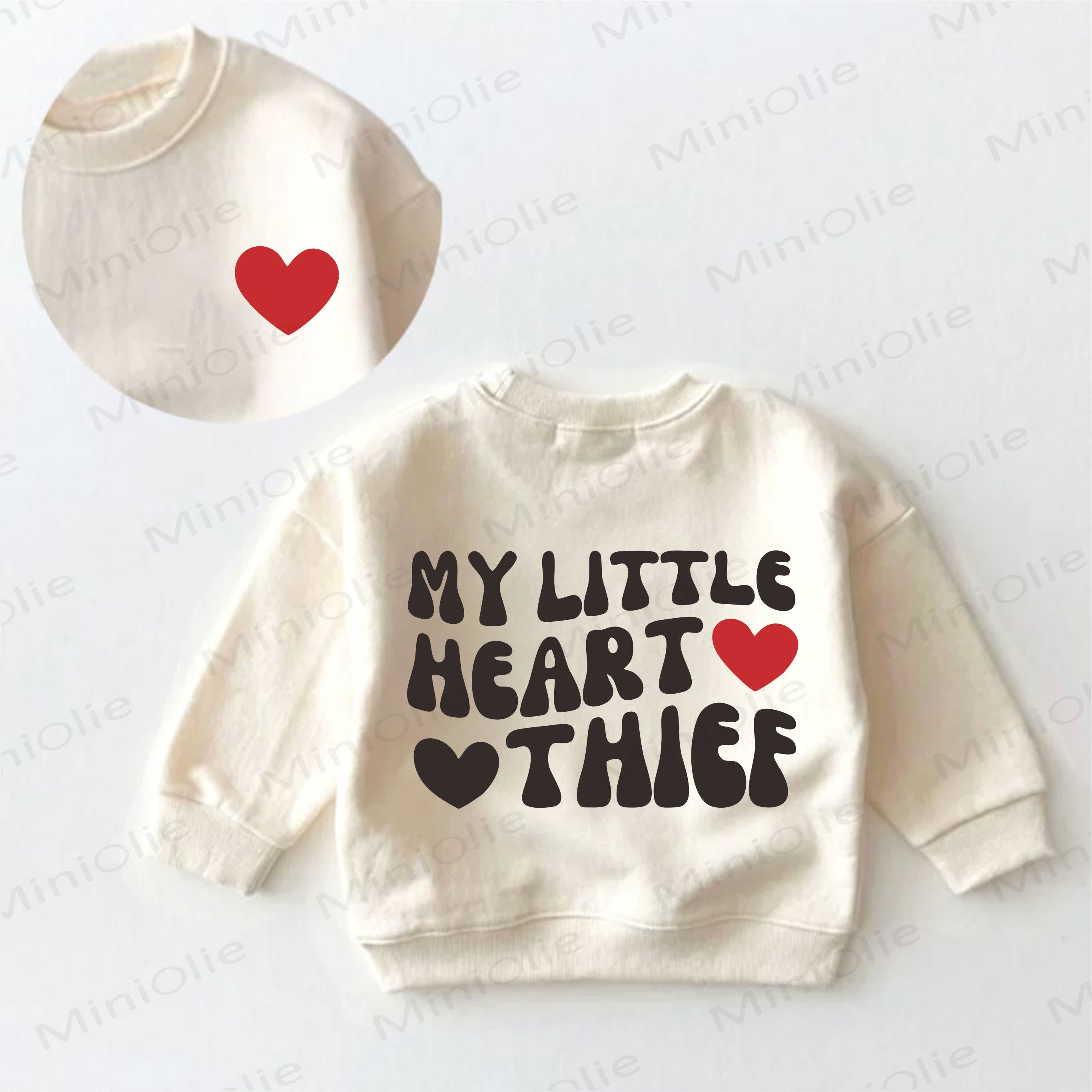 MY LITTLE HEART THIEF Baby Toddler Sweatshirt - Cream - 3-5T - image 1