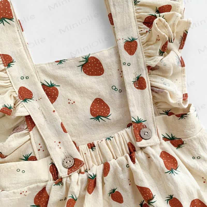 Baby Strawberry Ruffle Vintage Bodysuit - image 7