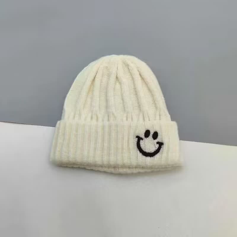Baby Embroidered Smile Knitted Beanie - White - 3-24M - image 8