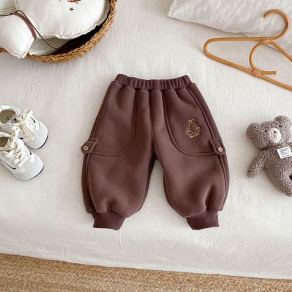 Baby Toddler Animal Fleece Lined Jogger Pants - Brown - 5-7T - image 12