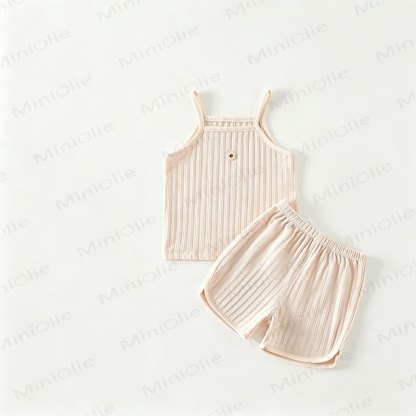 Baby Ribbed Tank Top and Shorts 2-Piece Set - Pink - 2-3T - image 4