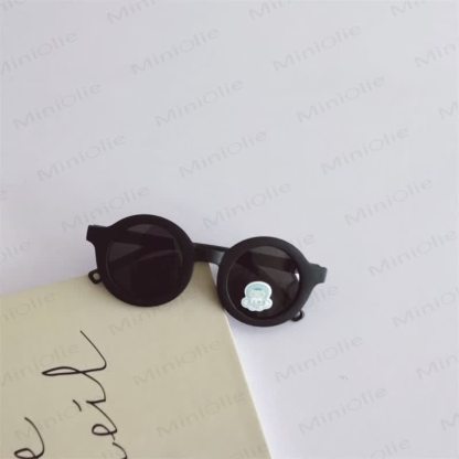 Baby Fashion Cute Round Sunglasses - Black - 3-24M - image 9