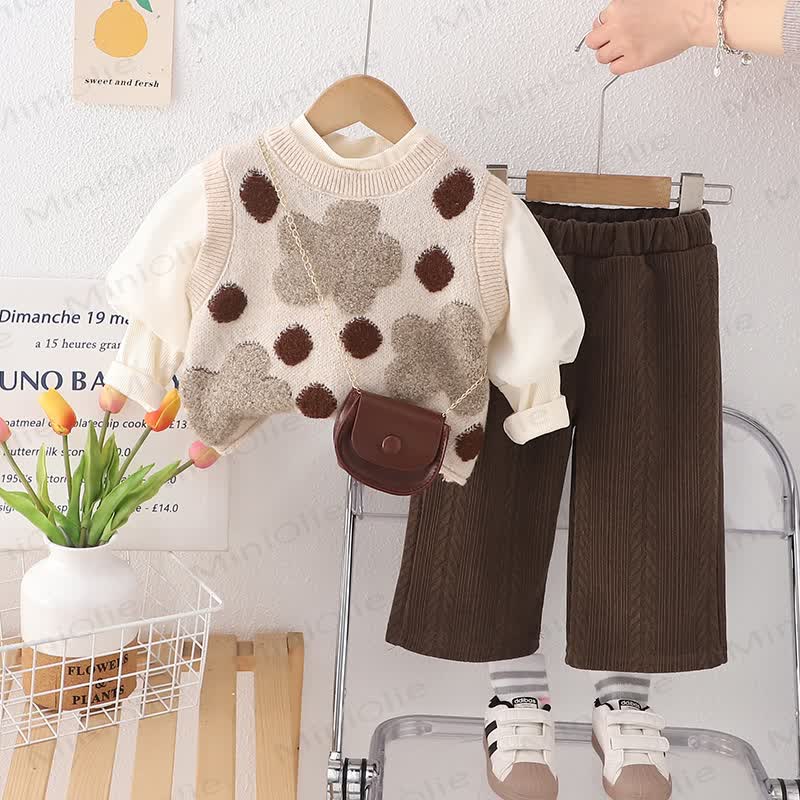 Baby Toddler Girl Dot Flower 3-piece Set - image 4