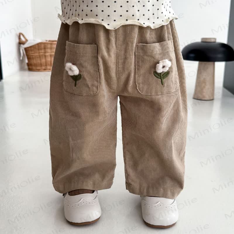 Baby Toddler Flower Corduroy Pants - image 11