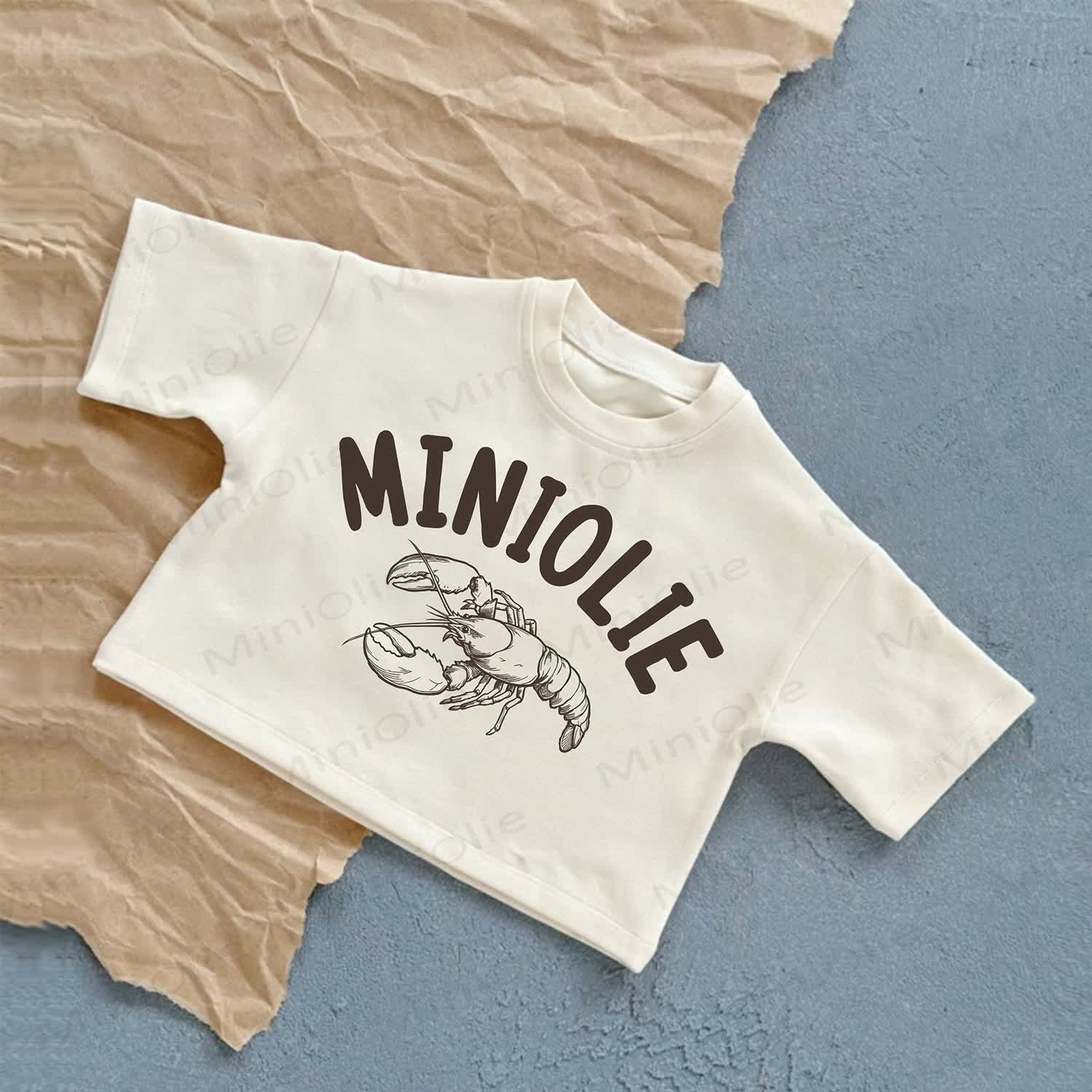 MINIOLIE Baby Lobster Print White Casual T-Shirt - White - 2-3T - image 1