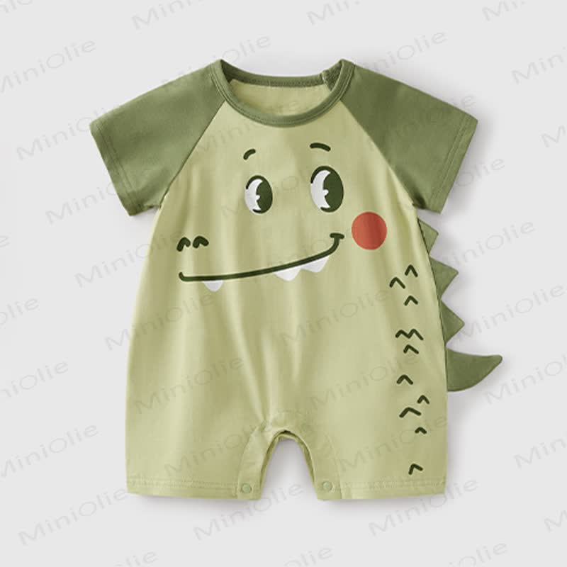 Baby Shark/Dino Raglan Romper - Green Dino - 18-24M - image 3