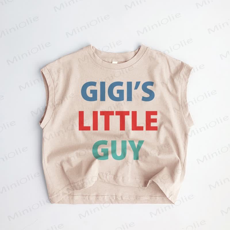 GIGI'S LITTLE GUY Baby Toddler Boy Slogan Khaki Tank Top - Khaki - 3-5T - image 1