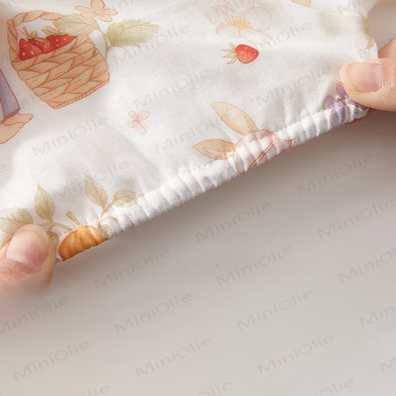 Baby Toddler White Animal and Fruit Print Top and Shorts 2-piece Set - image 6
