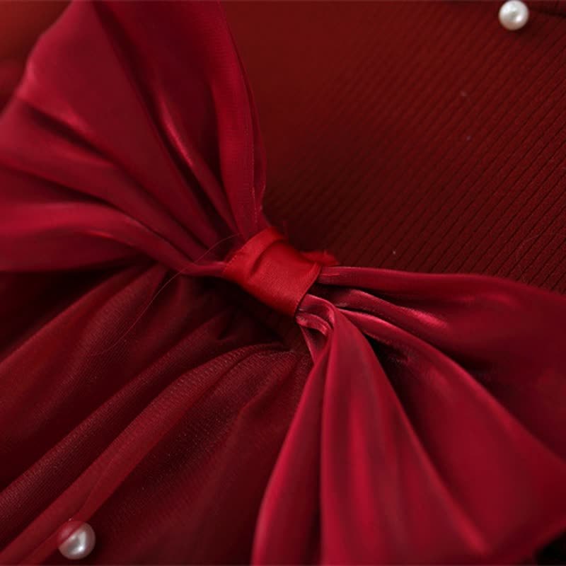 Baby Girl Bow Beading Mesh Dress - image 7