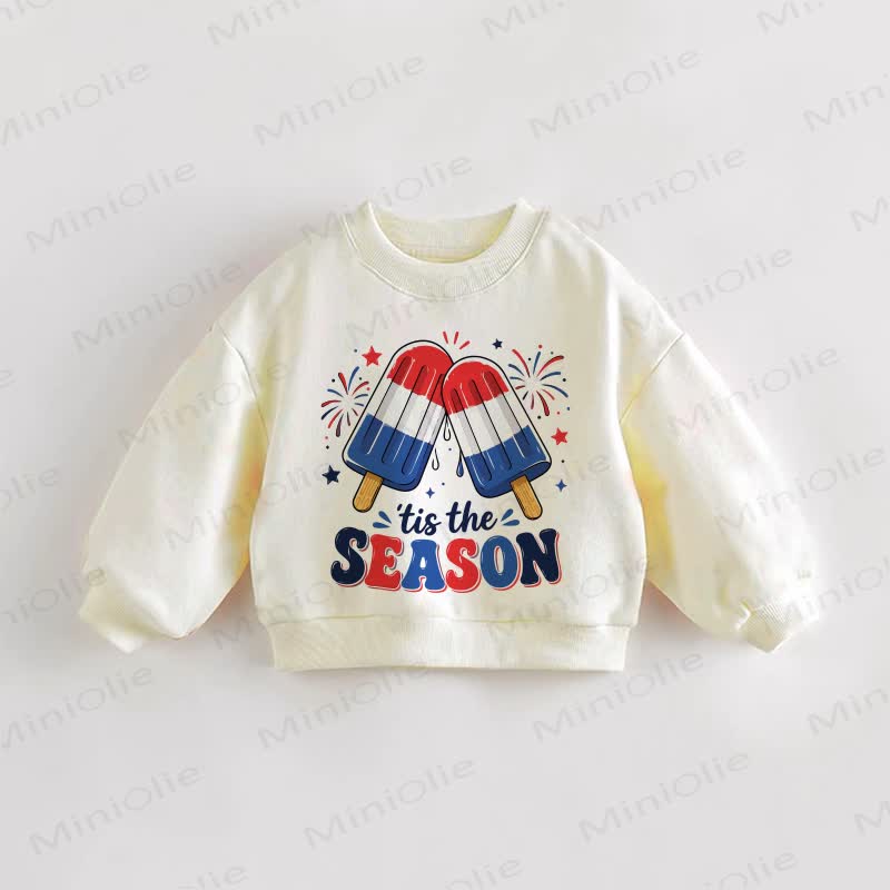 TIS THE SEASON Baby Toddler Print Sweatshirt - Cream - 3-5T - image 1