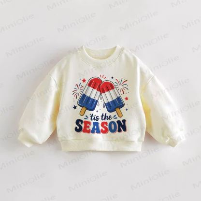TIS THE SEASON Baby Toddler Print Sweatshirt - Cream - 3-5T - image 1