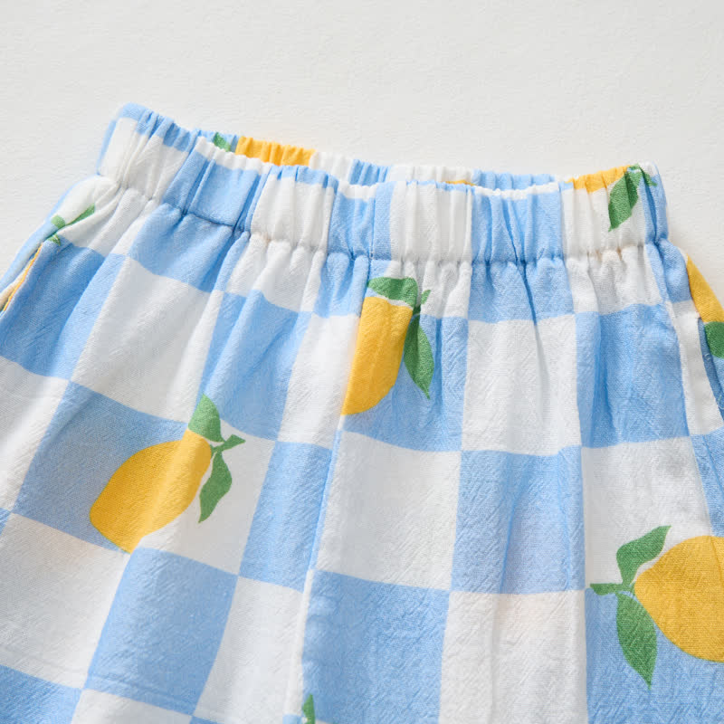 Baby Toddler Lemon Check Shirt and Shorts 2-piece Set - image 7