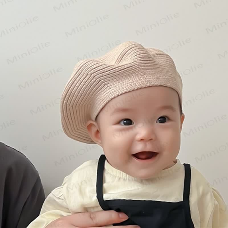 Baby Solid Color Cute Knitted Beret Hat - image 10