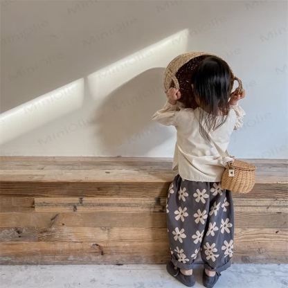 Toddler Retro Flower Loose Pants - image 21