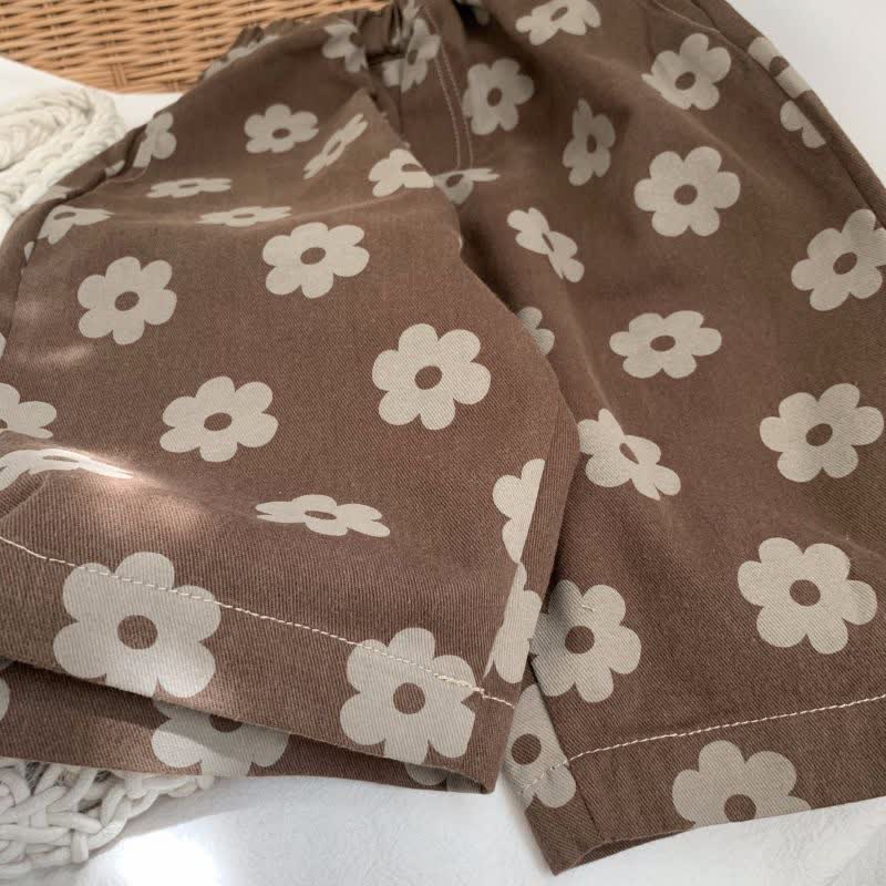 Baby Toddler Girl Flower Coffee Pants - image 6