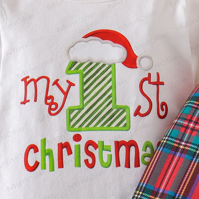 MY 1ST CHRISTMAS Baby Plaid 2-Piece Set with Hat - image 26