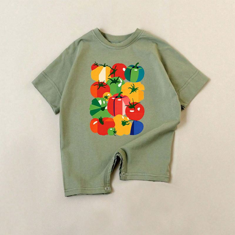 Baby Vegetables Pattern Green Romper - Green - 18-24M - image 1
