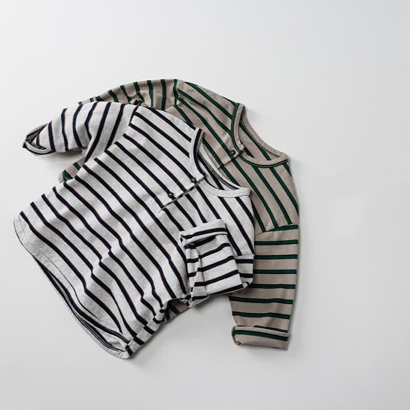 Toddler Striped Crew Neck Soft Long-Sleeve Tee - image 5
