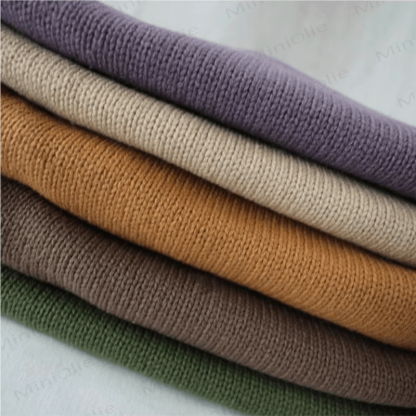 Kid Solid Color Crew Neck Knitted Sweater - image 6